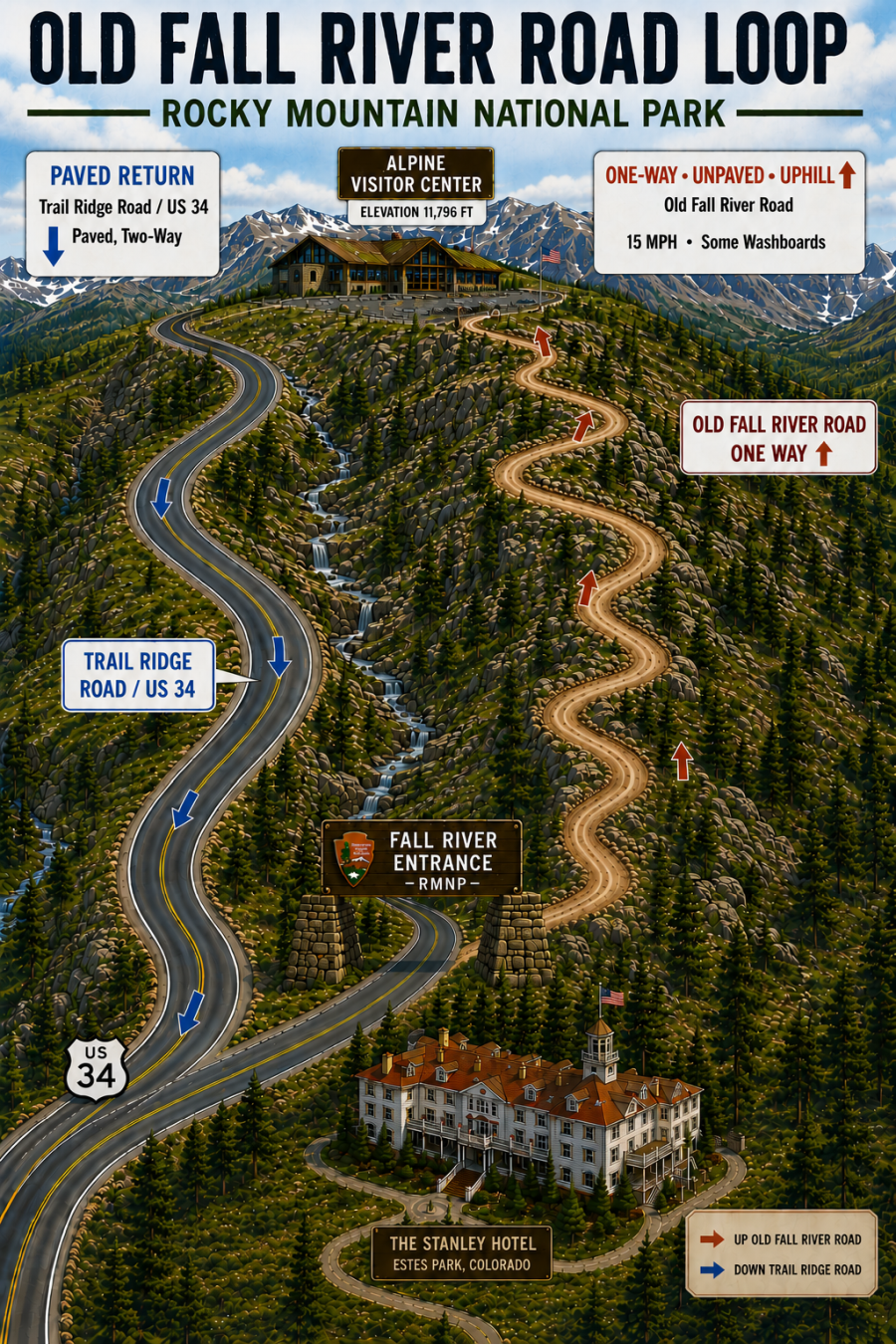 Old Fall River Road in Rocky Mountain National Park